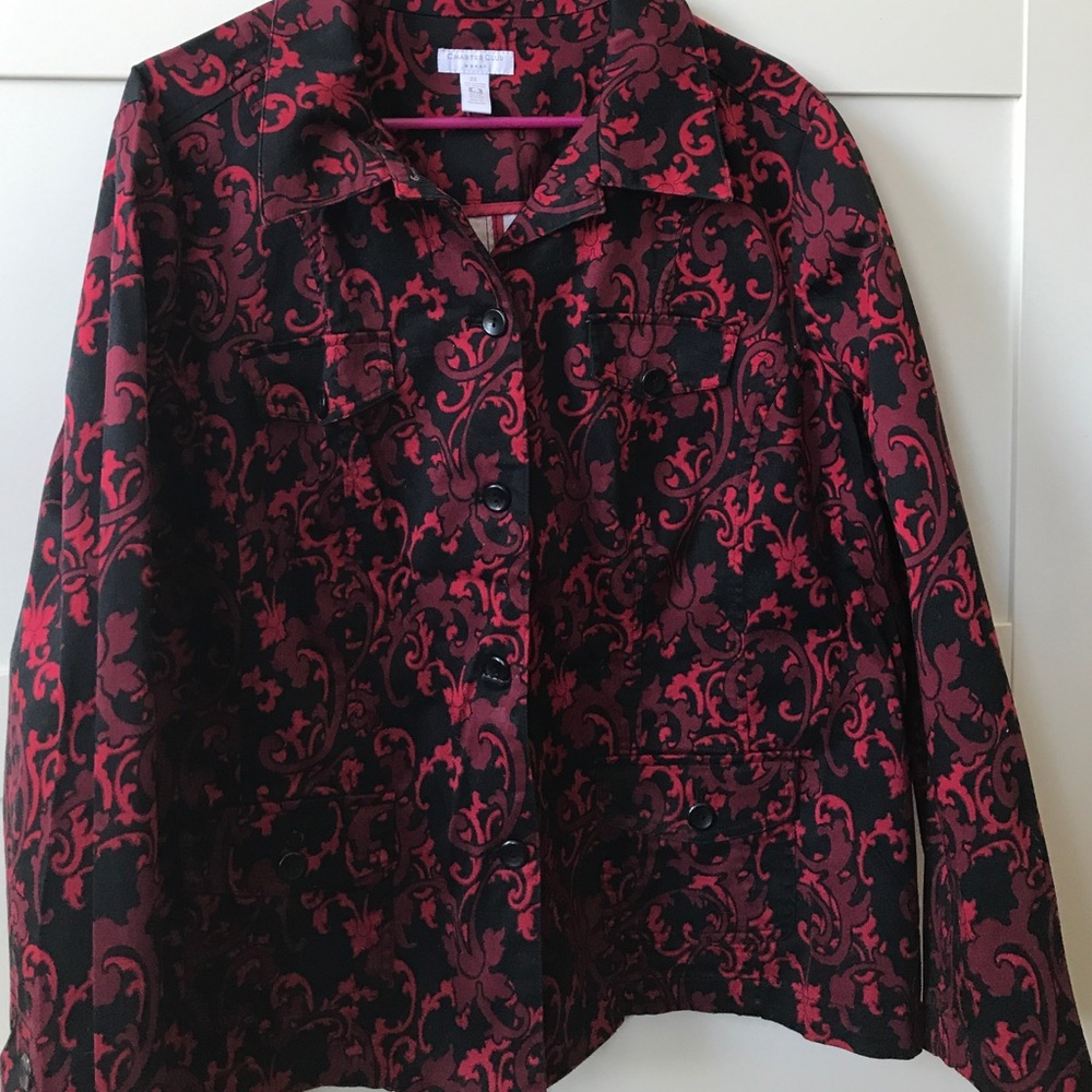 Black and Red patterned Blazer